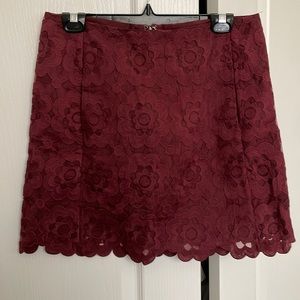Joe Fresh skirt with pockets and floral overlay